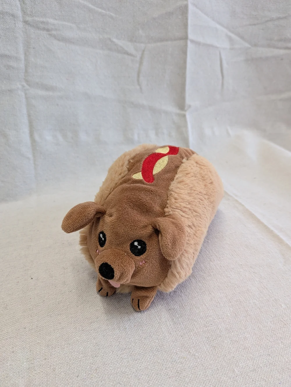 Plush Brown Dachshund Hot Dog Stuffed Animal - Cute Cuddly Toy